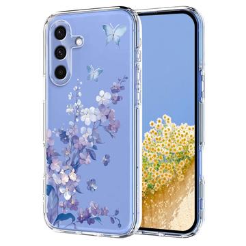 Coque Samsung Galaxy S25 FE en TPU à motif floral - Violete