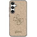 Coque Samsung Galaxy S25 Guess Fixed Glitter 4G Metal Logo - Doré