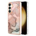 Coque Samsung Galaxy S25 en TPU Marble Pattern Galvanisé IMD - Rose