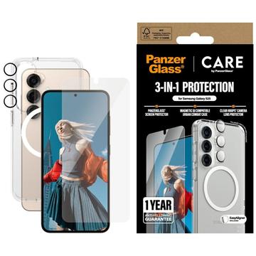 Ensemble 3-en-1 Samsung Galaxy S25 PanzerGlass Care Flagship - Clair