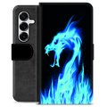 Étui Portefeuille Premium Samsung Galaxy S25+ - Dragon Feu Bleu