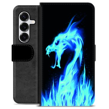 Étui Portefeuille Premium Samsung Galaxy S25+ - Dragon Feu Bleu