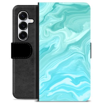Étui Portefeuille Premium Samsung Galaxy S25+ - Marbre Bleu