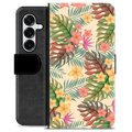 Étui Portefeuille Premium Samsung Galaxy S25+ - Fleurs Roses
