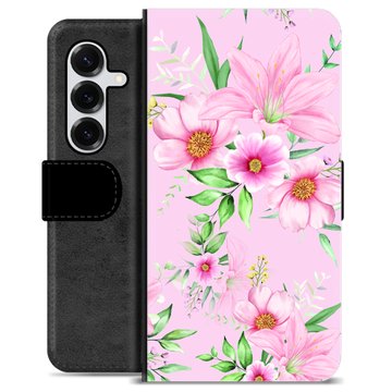 Étui Portefeuille Premium Samsung Galaxy S25+ - Fleurs à L\'aquarelle