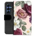Étui Portefeuille Premium Samsung Galaxy S25 - Fleurs Romantiques