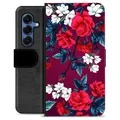 Étui Portefeuille Premium Samsung Galaxy S25 - Fleurs Vintage