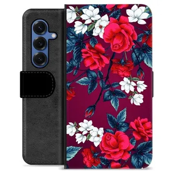 Étui Portefeuille Premium Samsung Galaxy S25 - Fleurs Vintage