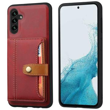 Étui Samsung Galaxy S25 avec Portefeuille - Retro Style - Rouge