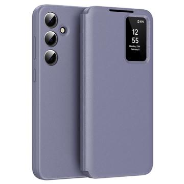 Étui à rabat Samsung Galaxy S25 Smart Clear View avec fente pour carte - Gris Violet