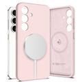 Coque Samsung Galaxy S25 en silicone liquide Tech-Protect - Compatible MagSafe - Rose Pearl