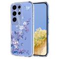 Coque Samsung Galaxy S25 Ultra en TPU à motif floral - Violete