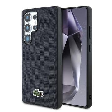 Coque Samsung Galaxy S25 Ultra Lacoste Iconic Petit Pique Woven Logo - Compatible MagSafe - Bleu marine