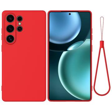 Coque Samsung Galaxy S25 Ultra en silicone liquide avec dragonne