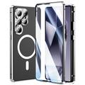 Samsung Galaxy S25 Ultra Magnetic Case avec protection d'écran en verre trempé - Compatible MagSafe - Argent