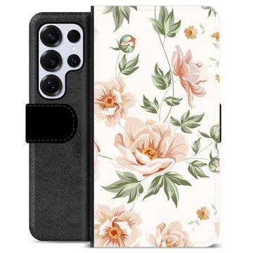Étui Portefeuille Premium Samsung Galaxy S25 Ultra - Motif Floral
