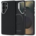 Coque plastique Samsung Galaxy S25 Ultra Tech-Protect Ion Carbon - Compatible MagSafe - Noire / Argente