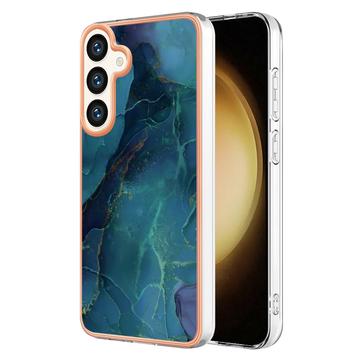 Coque Samsung Galaxy S25+ en TPU Marble Pattern Galvanisé IMD - Verte