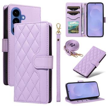 Étui Samsung Galaxy S26/S26 Pro portefeuille matelassé luxueux - Violet