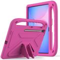 Coque Samsung Galaxy Tab S10 FE+ Antichoc Portative pour Enfants - Rose Vif
