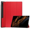 Étui à Rabat Smart Samsung Galaxy Tab S10 Ultra - Série Tri-Fold - Rouge