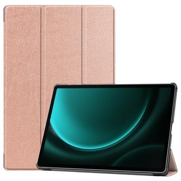 Étui à Rabat Smart Samsung Galaxy Tab S9 FE+ - Série Tri-Fold - Rose Doré