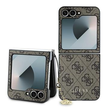 Coque Hybride Samsung Galaxy Z Flip6 Guess 4G Charms Collection - Marron