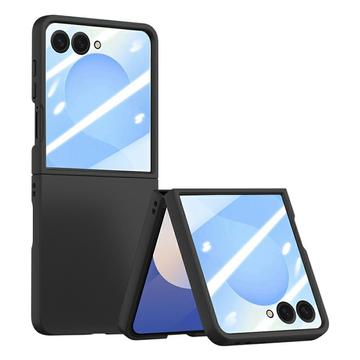 Coque Samsung Galaxy Z Flip7 en plastique avec protecteur d\'écran extérieur en verre trempé - Noire