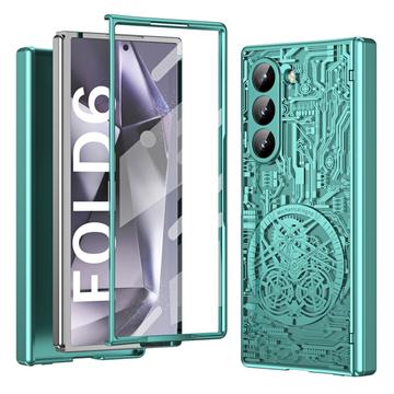 Samsung Galaxy Z Fold6 Mechanical Legend Etui en plastique électroplaqué - Vert