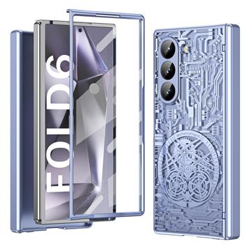 Etui en plastique galvanisé Samsung Galaxy Z Fold6 Mechanical Legend - Bleu