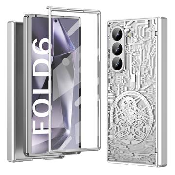 Etui en plastique galvanisé Samsung Galaxy Z Fold6 Mechanical Legend - Argenté