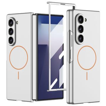 Étui mince magnétique Samsung Galaxy Z Fold7 GKK avec protection d\'écran en verre trempé - Argent