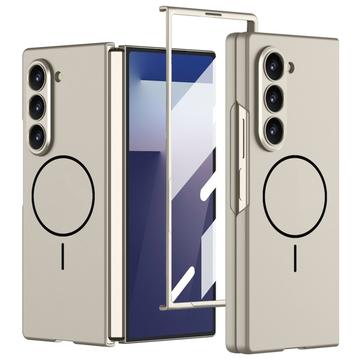 Étui mince magnétique Samsung Galaxy Z Fold7 GKK avec protection d\'écran en verre trempé - Gris titane