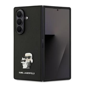Coque Samsung Galaxy Z Fold7 Karl Lagerfeld Saffiano Metal Karl and Choupette - Noire