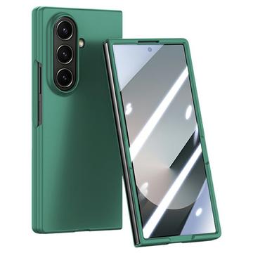 Coque Samsung Galaxy Z Fold7 en plastique avec protecteur d\'écran extérieur en verre trempé - Vert foncé