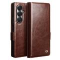 Etui Portefeuille Samsung Galaxy Z Fold7 en Cuir Qialino Classic - Marron Foncé