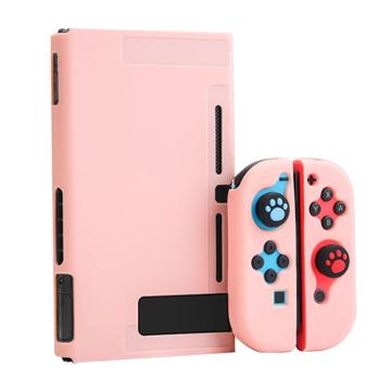 Housse résistante aux rayures pour console Nintendo Switch Housse de protection pour manette en silicone souple - Rose