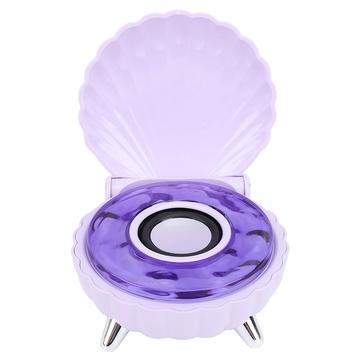 Enceinte Bluetooth en forme de coquillage avec éclairage ambiant RVB - Violet