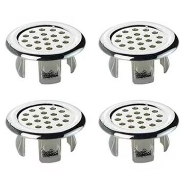 Jeu de 4 anneaux de trop-plein décoratifs pour évier - Anneau en maille