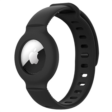 Bracelet Apple AirTag en Silicone Antichoc - Noir
