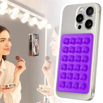 Support de Téléphone à Ventouse Adhésif en Silicone - Violet