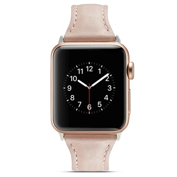 Bracelet Apple Watch Series SE/6/5/4/3/2/1 en Cuir Fin - 38mm, 40mm - Rose