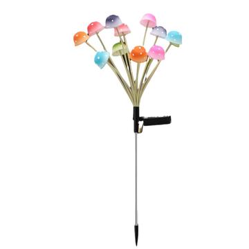Lampe solaire pour champignon de jardin - 12 LED - colorée