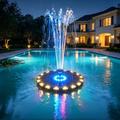 Fontaine flottante à énergie solaire - Éclairage LED 7 couleurs, pompe à eau 3.5W - Diamètre 18cm