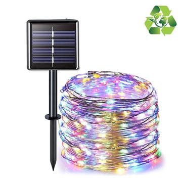 Guirlandes Lumineuses Solaires Étanches IP67 à LED - 32m - Multicolore