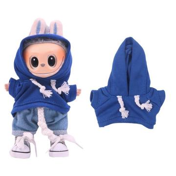 Sweat à capuche pour mini-figure Labubu 17cm - Bleu foncé