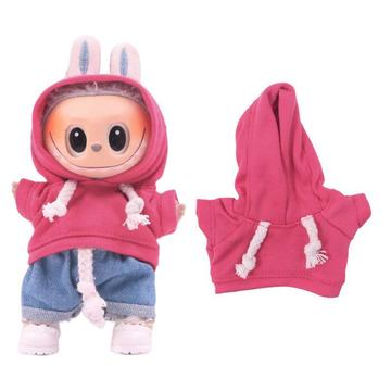 Sweat à capuche pour mini-figure Labubu 17cm - Hot Pink