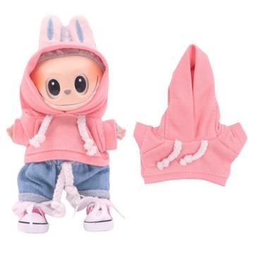 Sweat à capuche pour mini-figure Labubu 17cm - Rose