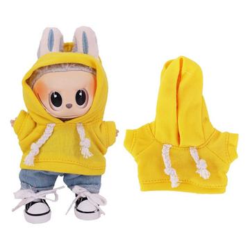 Sweat à capuche pour mini-figure Labubu 17cm - Jaune