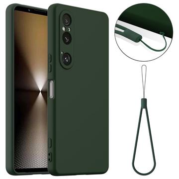 Coque Sony Xperia 1 VI en Silicone Liquide - Compatible MagSafe - Vert Foncé